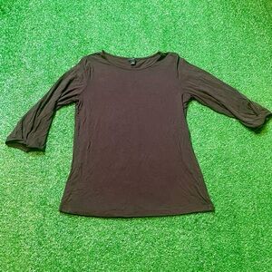 Ann Taylor Factory Dark Brown Long Sleeve Top